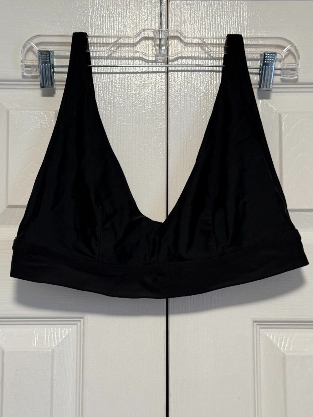 Aerie Scoop Bikini Top True Black Womens XL Solid Swim Top